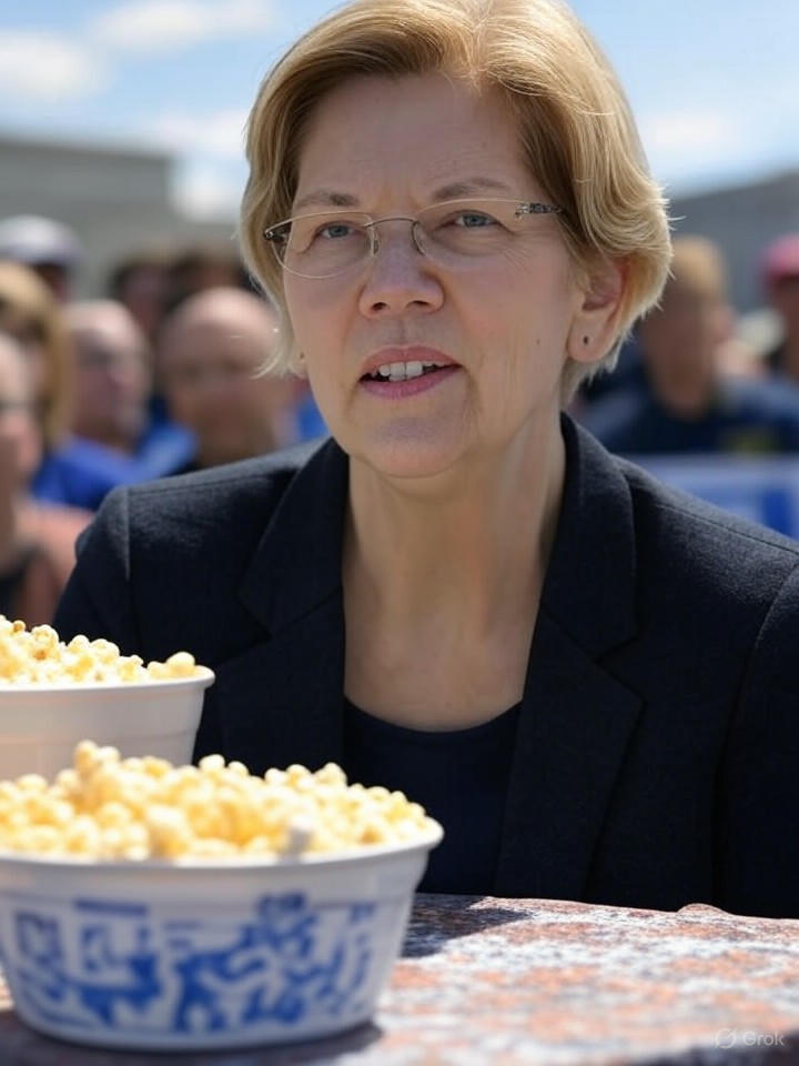 Image that is a representation of Senator Warren's War on Big Banks Now Includes Free Popcorn for Protestors