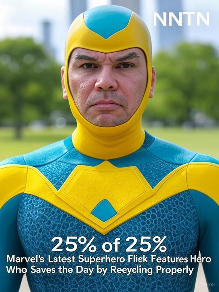 Image that is a representation of Marvel's Latest Superhero Flick Features Hero Who Saves the Day by Recycling Properly