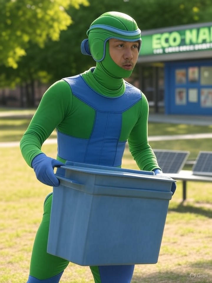 Image that is a representation of Marvel's Latest Superhero Flick Features Hero Who Saves the Day by Recycling Properly