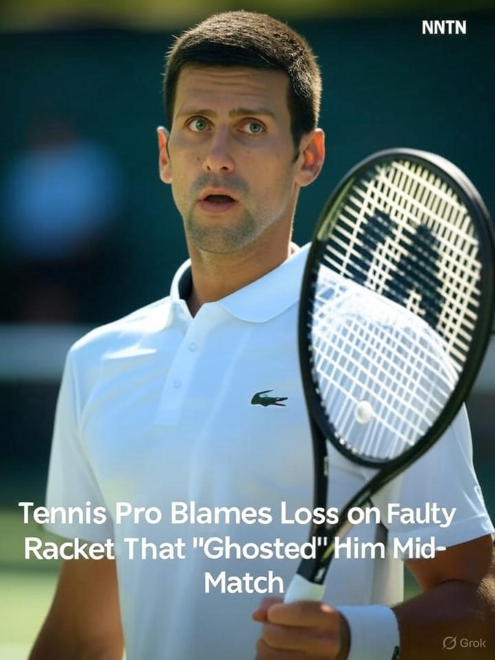 Image that is a representation of Tennis Pro Blames Loss on Faulty Racket That 'Ghosted' Him Mid-Match