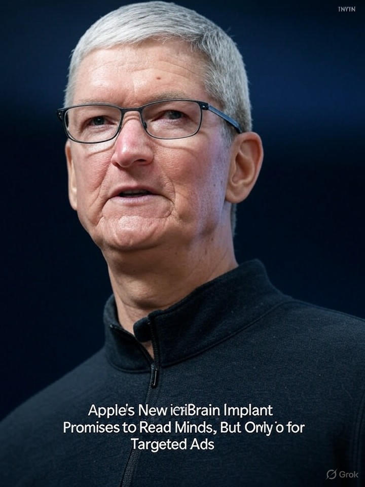 Image that is a representation of Apple's New iBrain Implant Promises to Read Minds, But Only for Targeted Ads