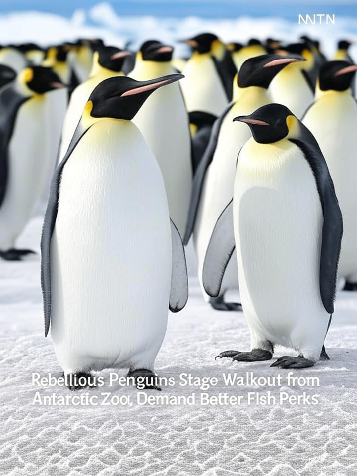 Image that is a representation of Rebellious Penguins Stage Walkout from Antarctic Zoo, Demand Better Fish Perks