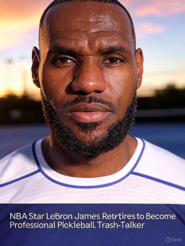 Image that is a representation of NBA Star LeBron James Retires to Become Professional Pickleball Trash-Talker