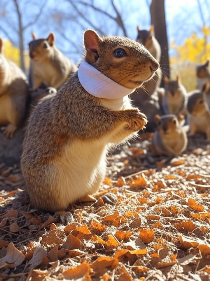 Image that is a representation of Rebellious Squirrels Stage Nut Heist at Central Park, Demand Better Acorn Rights
