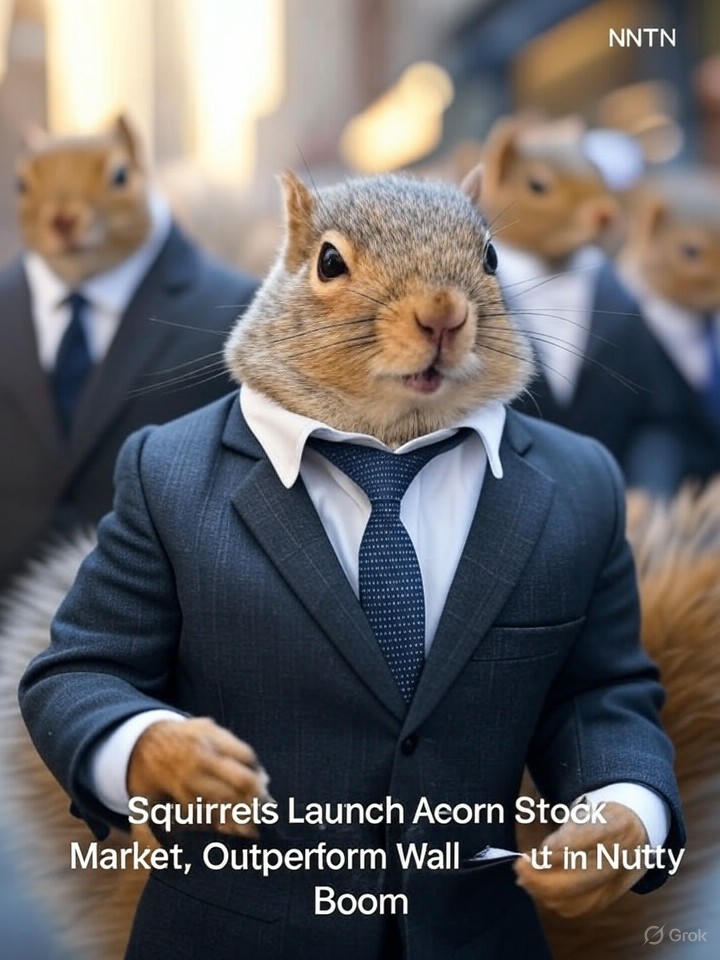 Image that is a representation of Squirrels Launch Acorn Stock Market, Outperform Wall Street in Nutty Boom