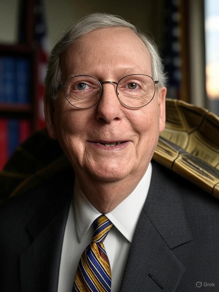 Image that is a representation of Senator Mitch McConnell Announces Retirement to Pursue Career as Professional Turtle Impersonator