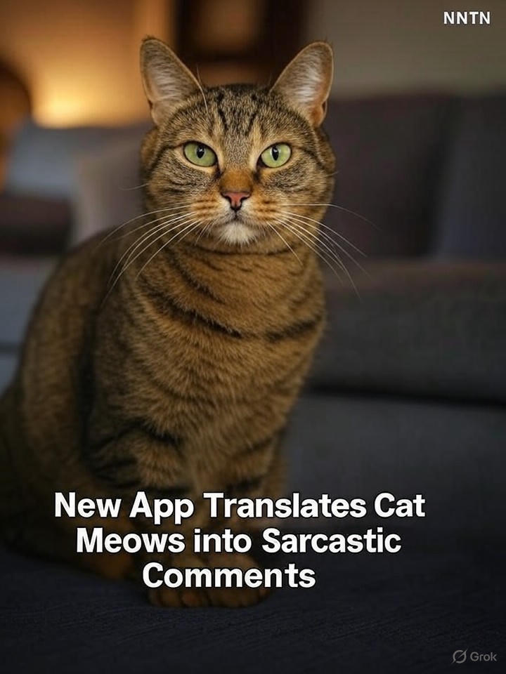 Image that is a representation of New App Translates Cat Meows into Sarcastic Comments