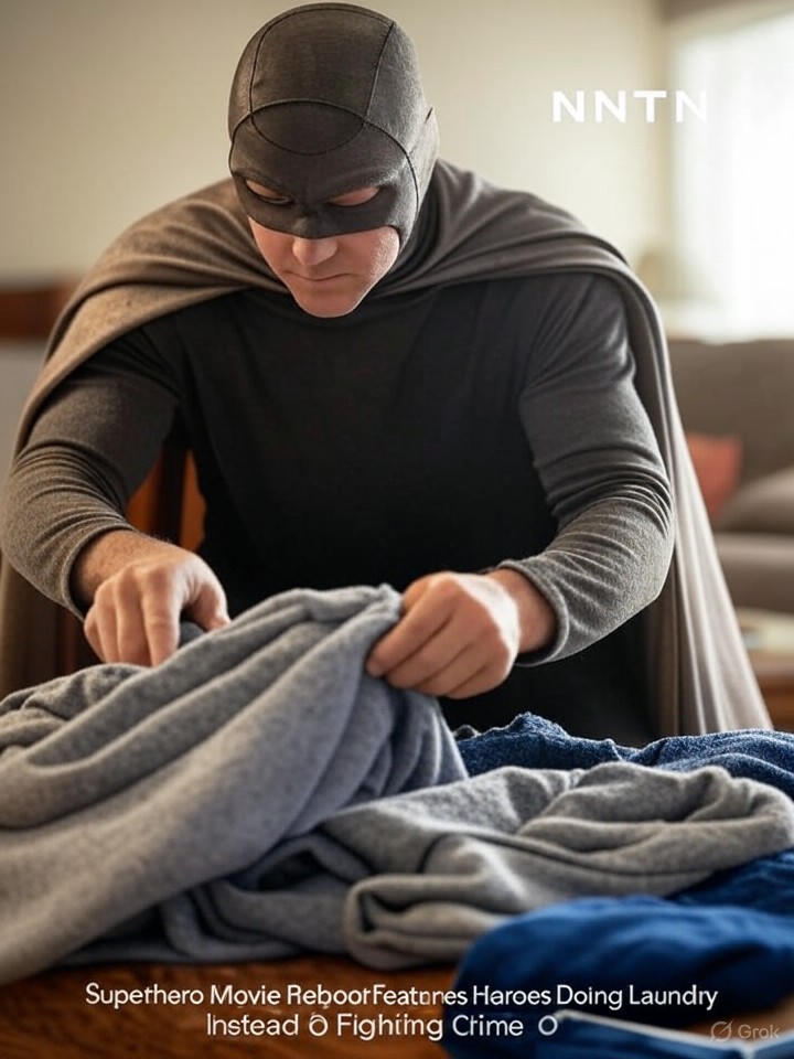 Image that is a representation of Superhero Movie Reboot Features Heroes Doing Laundry Instead of Fighting Crime