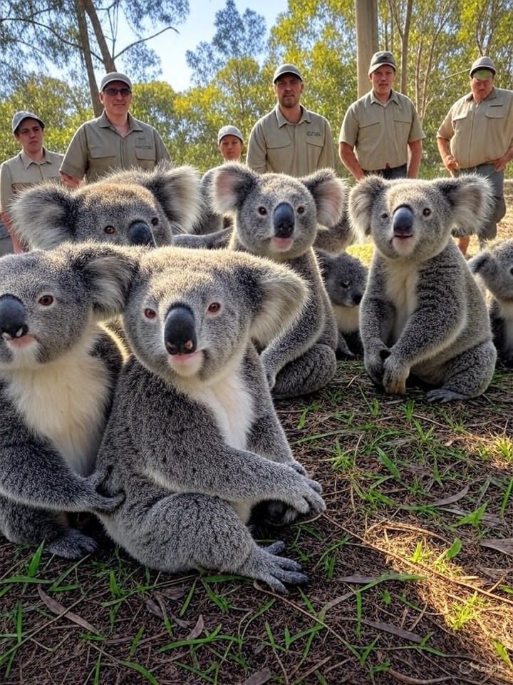 Image that is a representation of Rebellious Koalas Stage Sit-In at Eucalyptus Farm, Demanding Better Leaf Quality