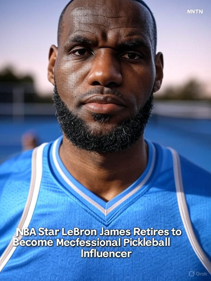 Image that is a representation of NBA Star LeBron James Retires to Become Professional Pickleball Influencer