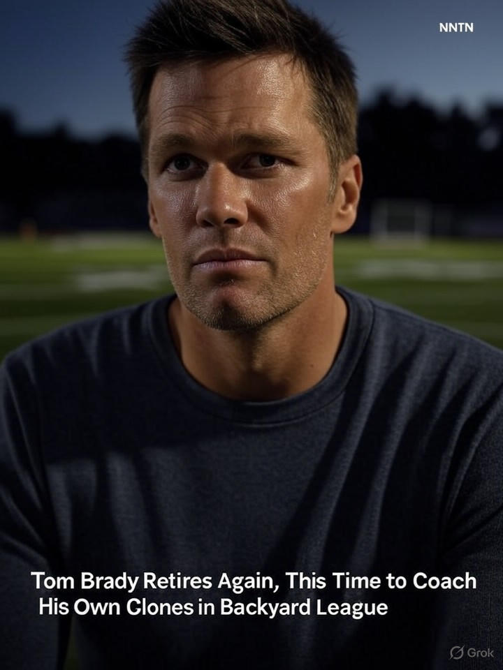 Image that is a representation of Tom Brady Retires Again, This Time to Coach His Own Clones in Backyard League