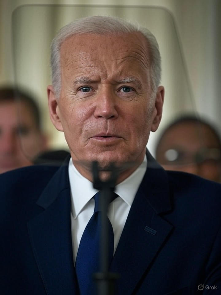 Image that is a representation of Biden's Latest Gaffe: Declares War on His Own Teleprompter During Press Conference