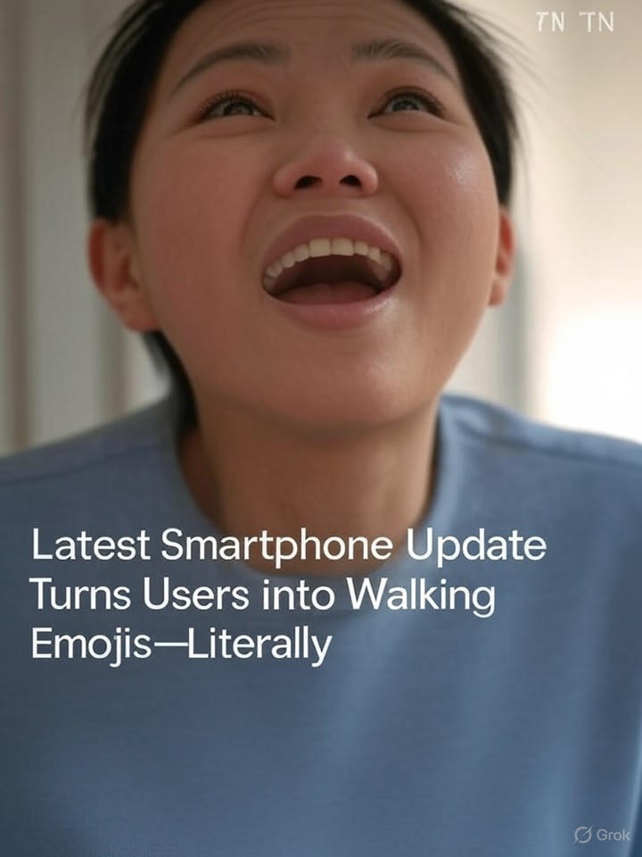 Image for Latest Smartphone Update Turns Users into Walking Emojis—Literally Image that is a representation of Latest Smartphone Update Turns Users into Walking Emojis—Literally