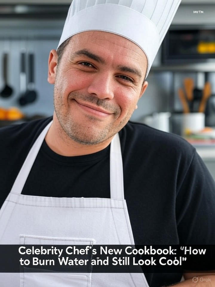 Image for Celebrity Chef's New Cookbook: 'How to Burn Water and Still Look Cool' Image that is a representation of Celebrity Chef's New Cookbook: 'How to Burn Water and Still Look Cool'