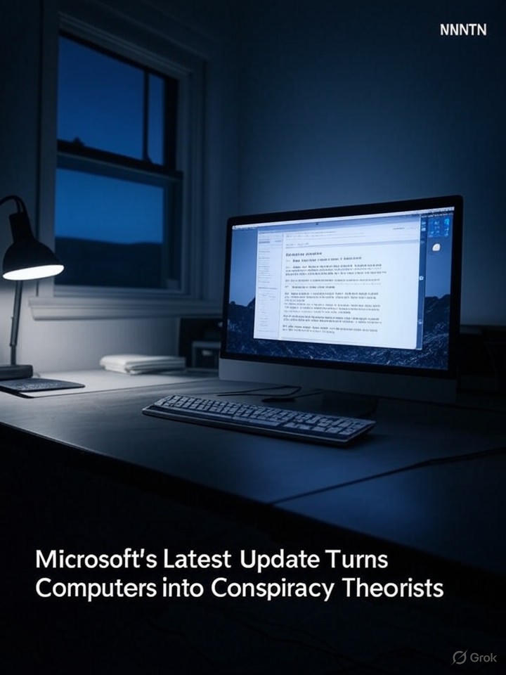 Image that is a representation of Microsoft's Latest Update Turns Computers into Conspiracy Theorists