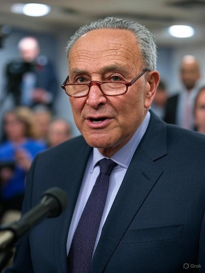 Image that is a representation of Senator Schumer Proposes Bill to Tax Excessive Eye-Rolling at Press Conferences