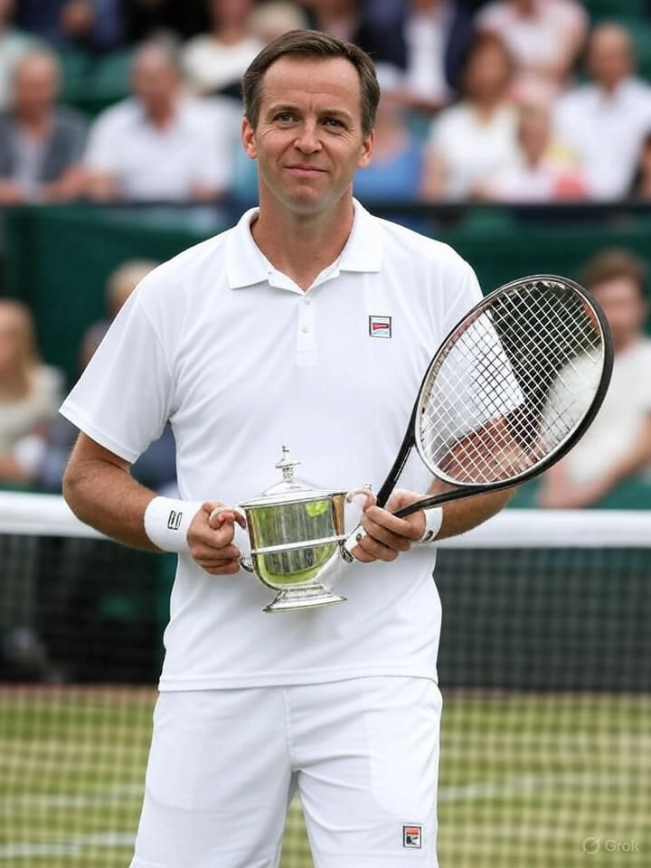 Image that is a representation of Tennis Pro Wins Match by Serving Actual Tea, Opponent Spills the Beans