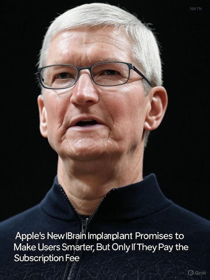 Image that is a representation of Apple's New iBrain Implant Promises to Make Users Smarter, But Only If They Pay the Subscription Fee