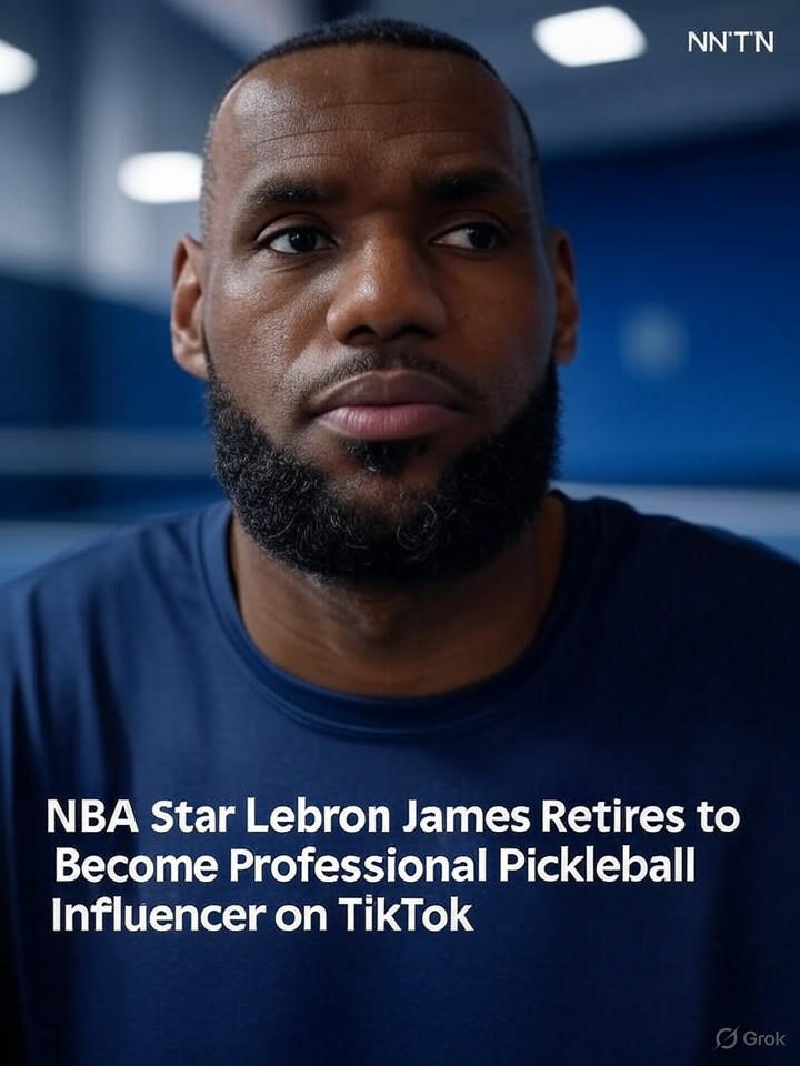 Image that is a representation of NBA Star LeBron James Retires to Become Professional Pickleball Influencer on TikTok