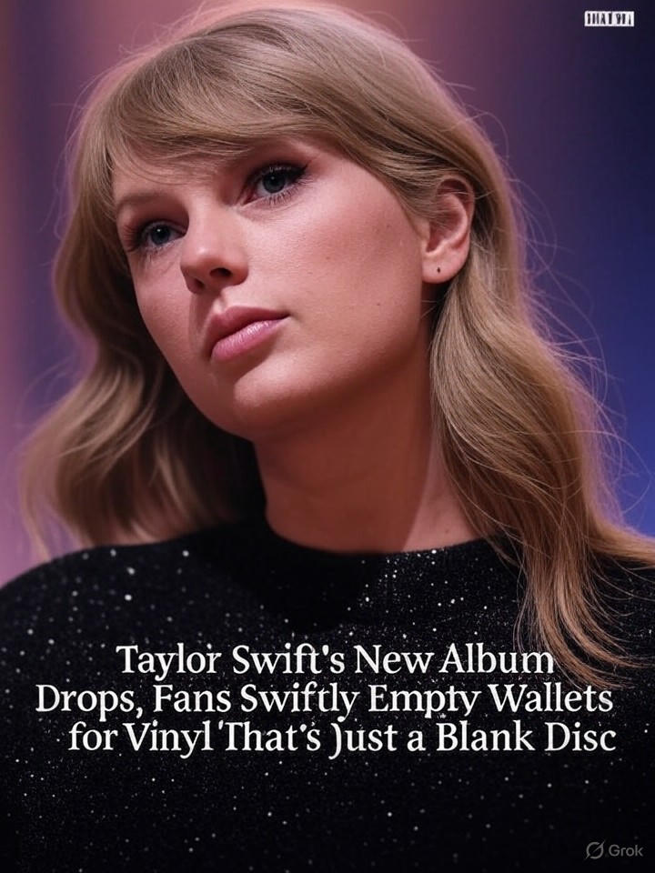Image that is a representation of Taylor Swift's New Album Drops, Fans Swiftly Empty Wallets for Vinyl That's Just a Blank Disc