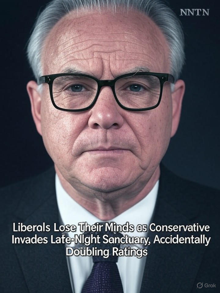 Image that is a representation of Liberals Lose Their Minds as Conservative Invades Late-Night Sanctuary, Accidentally Doubling Ratings