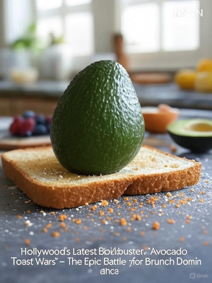Image that is a representation of Hollywood's Latest Blockbuster: 'Avocado Toast Wars' – The Epic Battle for Brunch Dominance