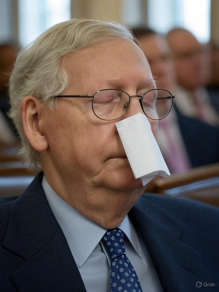 Image that is a representation of Senator Mitch McConnell Reveals Secret Talent: Juggling Budget Bills While Napping