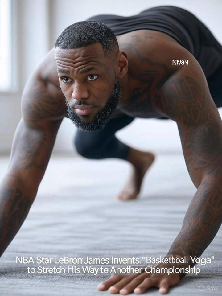Image for NBA Star LeBron James Invents 'Basketball Yoga' to Stretch His Way to Another Championship Image that is a representation of NBA Star LeBron James Invents 'Basketball Yoga' to Stretch His Way to Another Championship