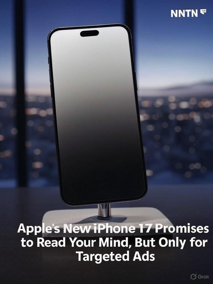 Image for Apple's New iPhone 17 Promises to Read Your Mind, But Only for Targeted Ads Image that is a representation of Apple's New iPhone 17 Promises to Read Your Mind, But Only for Targeted Ads