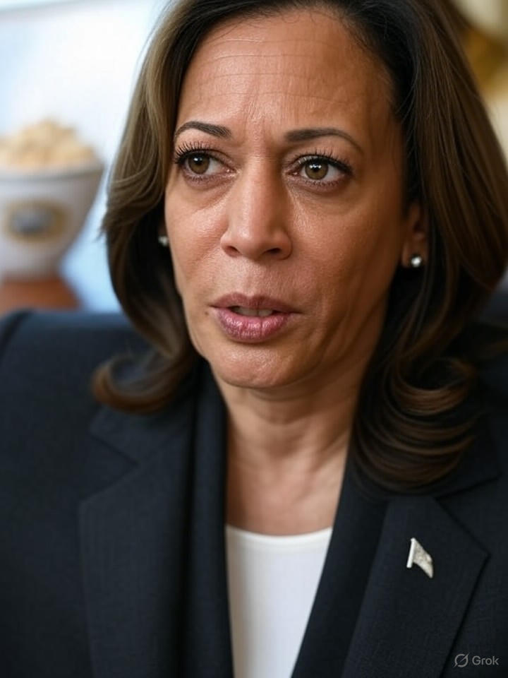 Image that is a representation of President Harris Declares War on Soggy Cereal, Vows to Make Breakfast Great Again