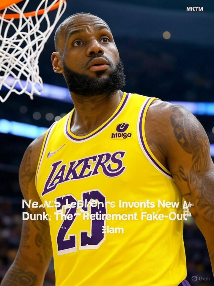 Image for NBA Star LeBron James Invents New Dunk: The 'Retirement Fake-Out' Slam Image that is a representation of NBA Star LeBron James Invents New Dunk: The 'Retirement Fake-Out' Slam