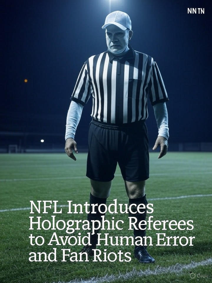 Image that is a representation of NFL Introduces Holographic Referees to Avoid Human Error and Fan Riots