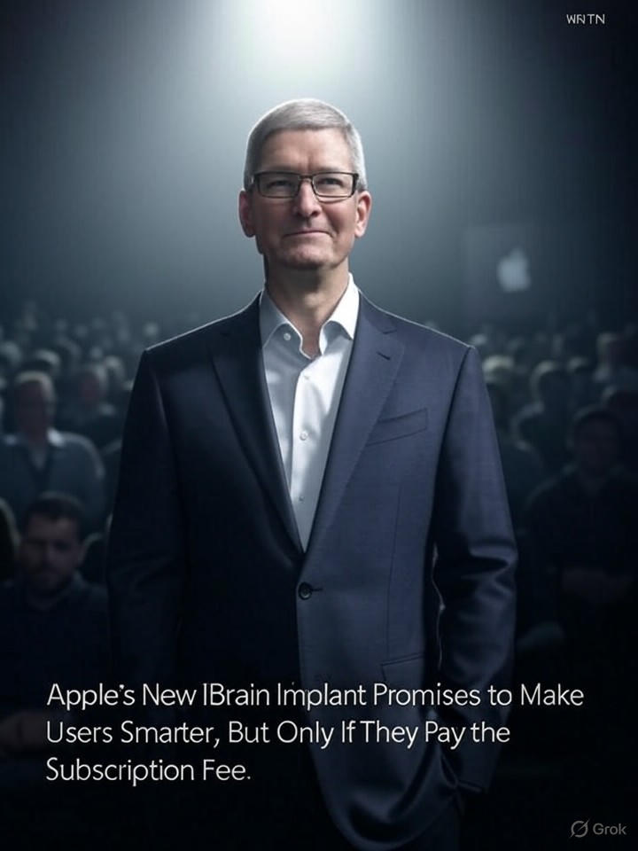 Image for Apple's New iBrain Implant Promises to Make Users Smarter, But Only If They Pay the Subscription Fee Image that is a representation of Apple's New iBrain Implant Promises to Make Users Smarter, But Only If They Pay the Subscription Fee