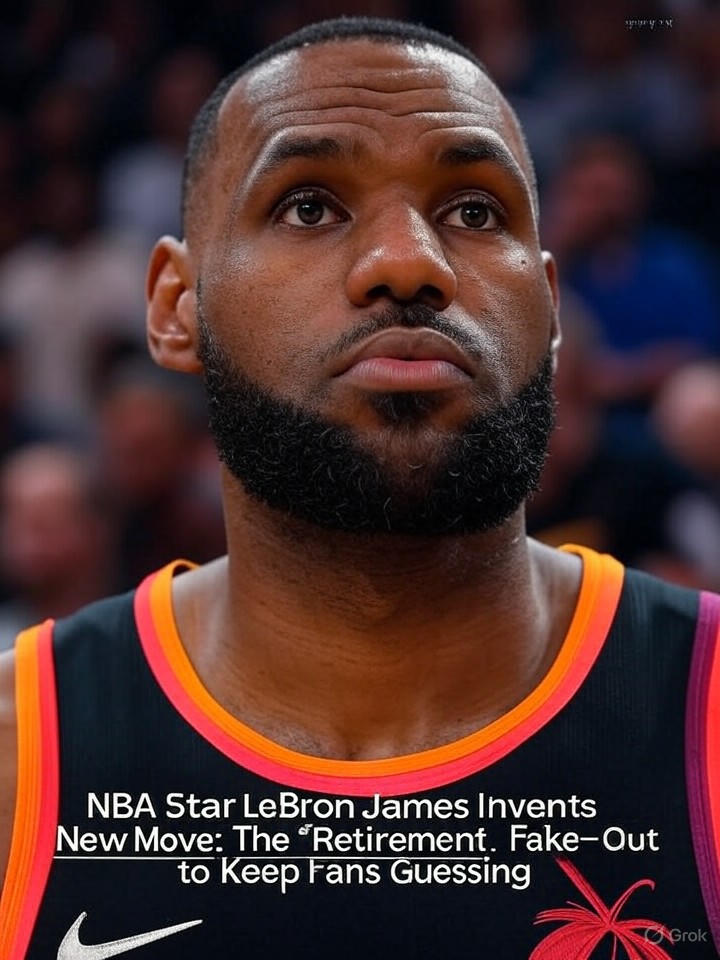 Image that is a representation of NBA Star LeBron James Invents New Move: The 'Retirement Fake-Out' to Keep Fans Guessing