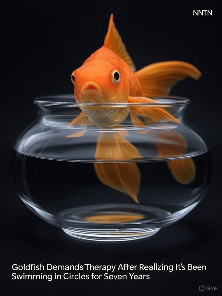 Image that is a representation of Goldfish Demands Therapy After Realizing It’s Been Swimming in Circles for Seven Years