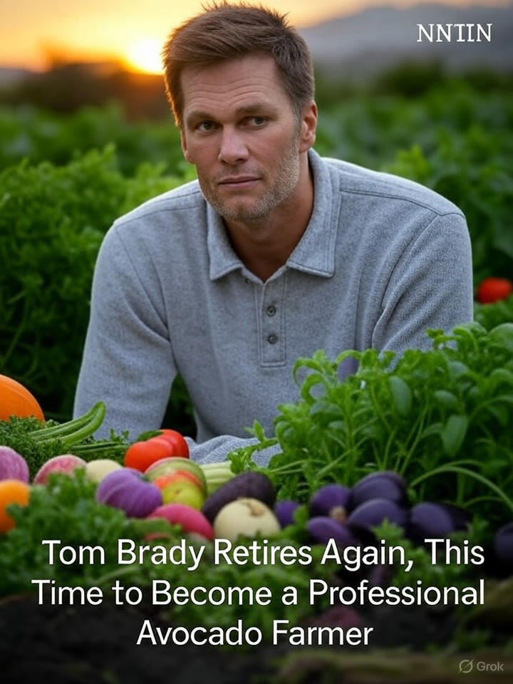 Image that is a representation of Tom Brady Retires Again, This Time to Become a Professional Avocado Farmer