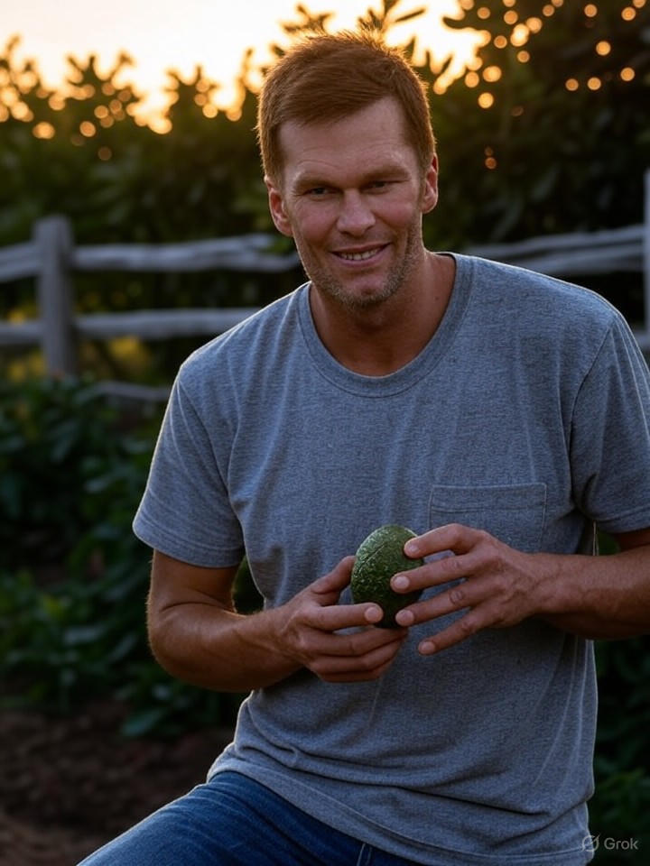 Image that is a representation of Tom Brady Retires Again, This Time to Become a Professional Avocado Farmer