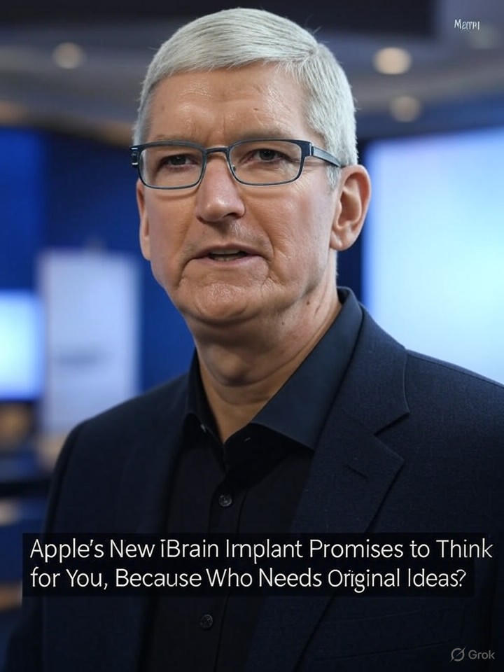 Image for Apple's New iBrain Implant Promises to Think for You, Because Who Needs Original Ideas? Image that is a representation of Apple's New iBrain Implant Promises to Think for You, Because Who Needs Original Ideas?