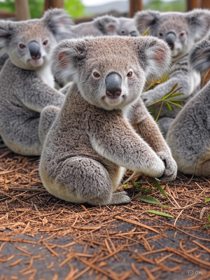 Image that is a representation of Rebellious Koalas Stage Sit-In at Australian Zoo, Demand More Eucalyptus and Fewer Selfies