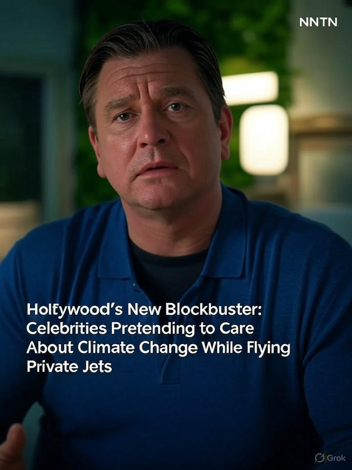 Image that is a representation of Hollywood's New Blockbuster: Celebrities Pretending to Care About Climate Change While Flying Private Jets