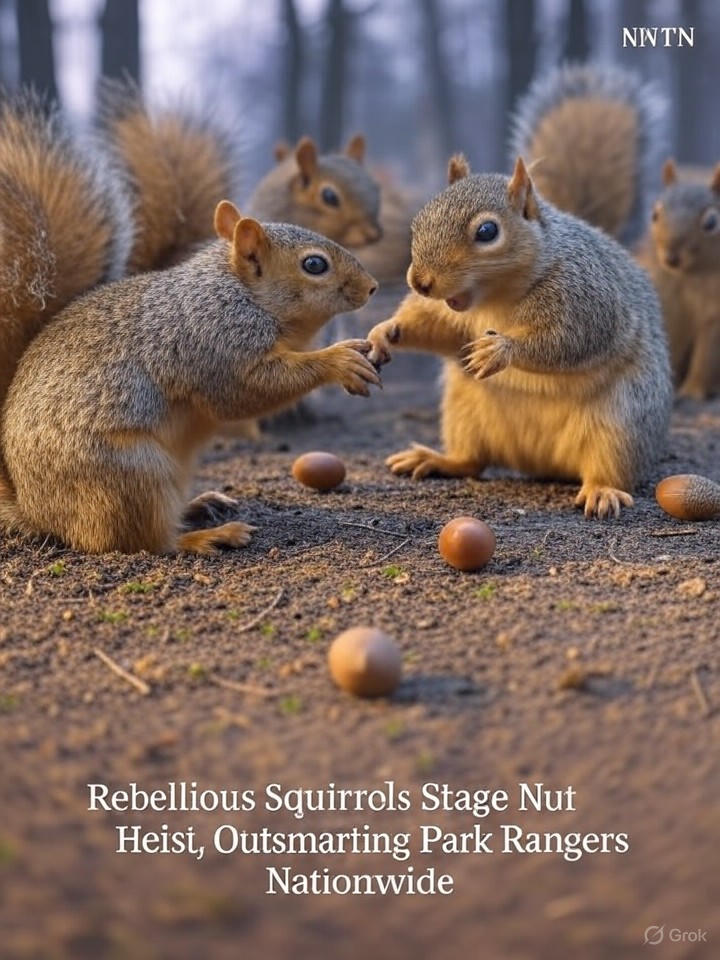 Image for Rebellious Squirrels Stage Nut Heist, Outsmarting Park Rangers Nationwide Image that is a representation of Rebellious Squirrels Stage Nut Heist, Outsmarting Park Rangers Nationwide