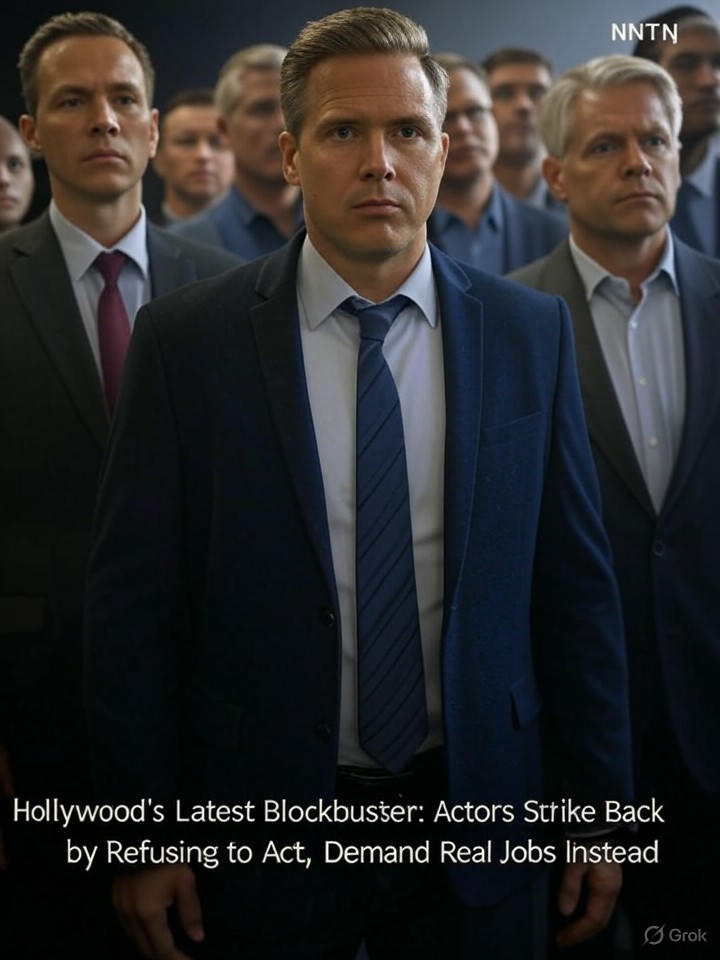 Image that is a representation of Hollywood's Latest Blockbuster: Actors Strike Back by Refusing to Act, Demand Real Jobs Instead