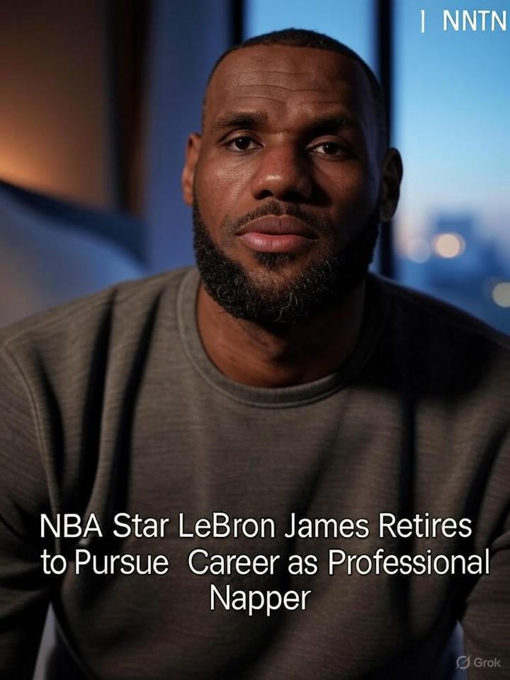 Image that is a representation of NBA Star LeBron James Retires to Pursue Career as Professional Napper