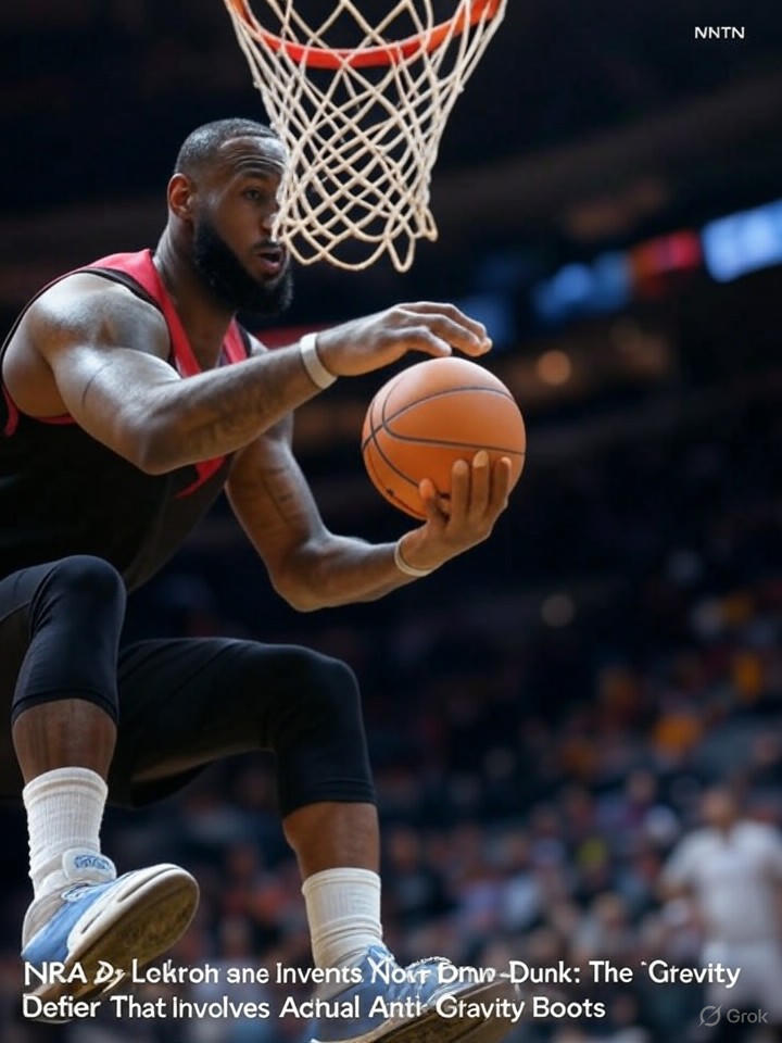 Image for NBA Star LeBron James Invents New Dunk: The 'Gravity Defier' That Involves Actual Anti-Gravity Boots Image that is a representation of NBA Star LeBron James Invents New Dunk: The 'Gravity Defier' That Involves Actual Anti-Gravity Boots