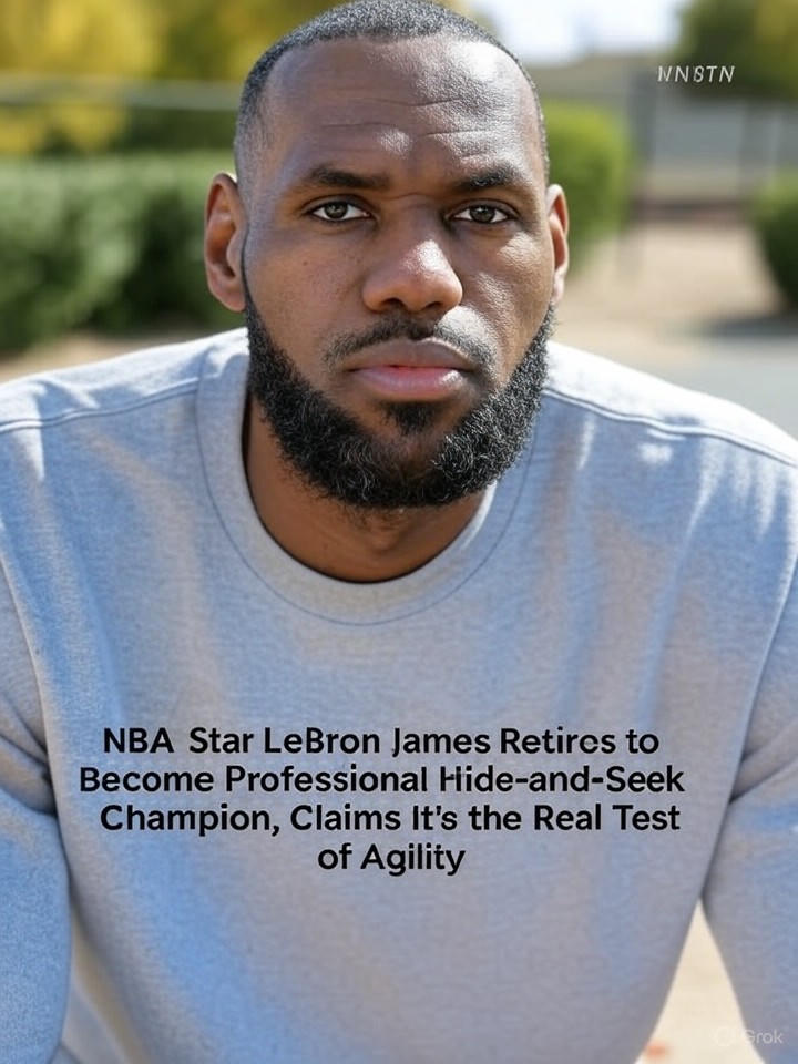 Image for NBA Star LeBron James Retires to Become Professional Hide-and-Seek Champion, Claims It's the Real Test of Agility Image that is a representation of NBA Star LeBron James Retires to Become Professional Hide-and-Seek Champion, Claims It's the Real Test of Agility