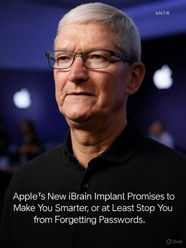 Image for Apple's New iBrain Implant Promises to Make You Smarter, or at Least Stop You from Forgetting Passwords Image that is a representation of Apple's New iBrain Implant Promises to Make You Smarter, or at Least Stop You from Forgetting Passwords