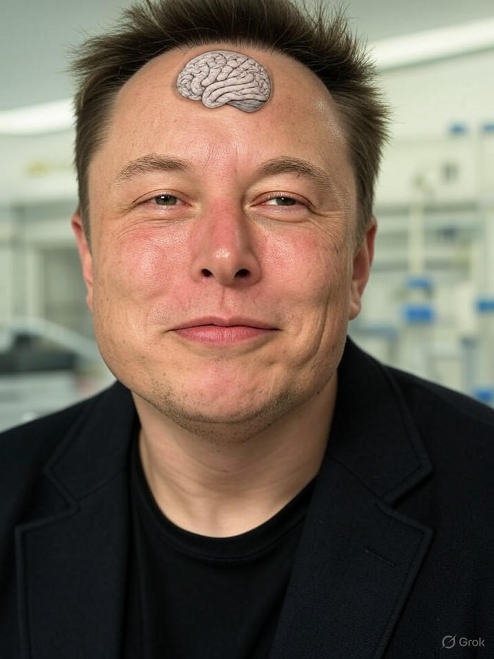 Image that is a representation of Elon Musk's Neuralink Implants First Human Brain Chip: Patient Now Thinks in Tweets and Buys Dogecoin Uncontrollably