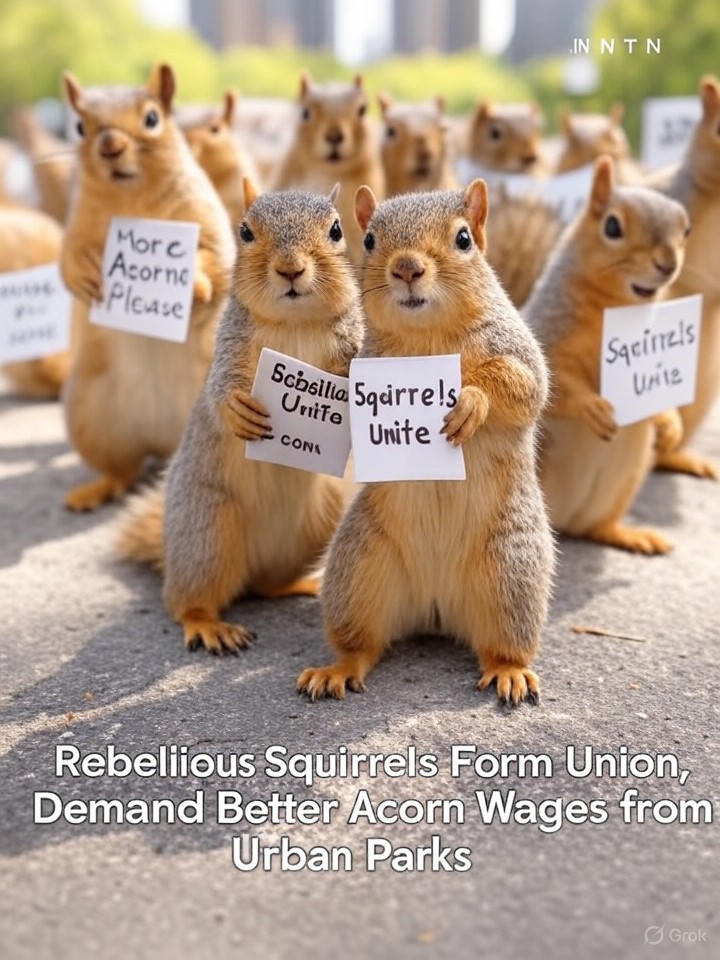Image for Rebellious Squirrels Form Union, Demand Better Acorn Wages from Urban Parks Image that is a representation of Rebellious Squirrels Form Union, Demand Better Acorn Wages from Urban Parks