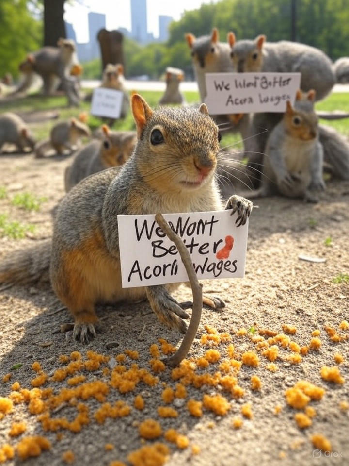 Image for Rebellious Squirrels Form Union, Demand Better Acorn Wages from Urban Parks Image that is a representation of Rebellious Squirrels Form Union, Demand Better Acorn Wages from Urban Parks