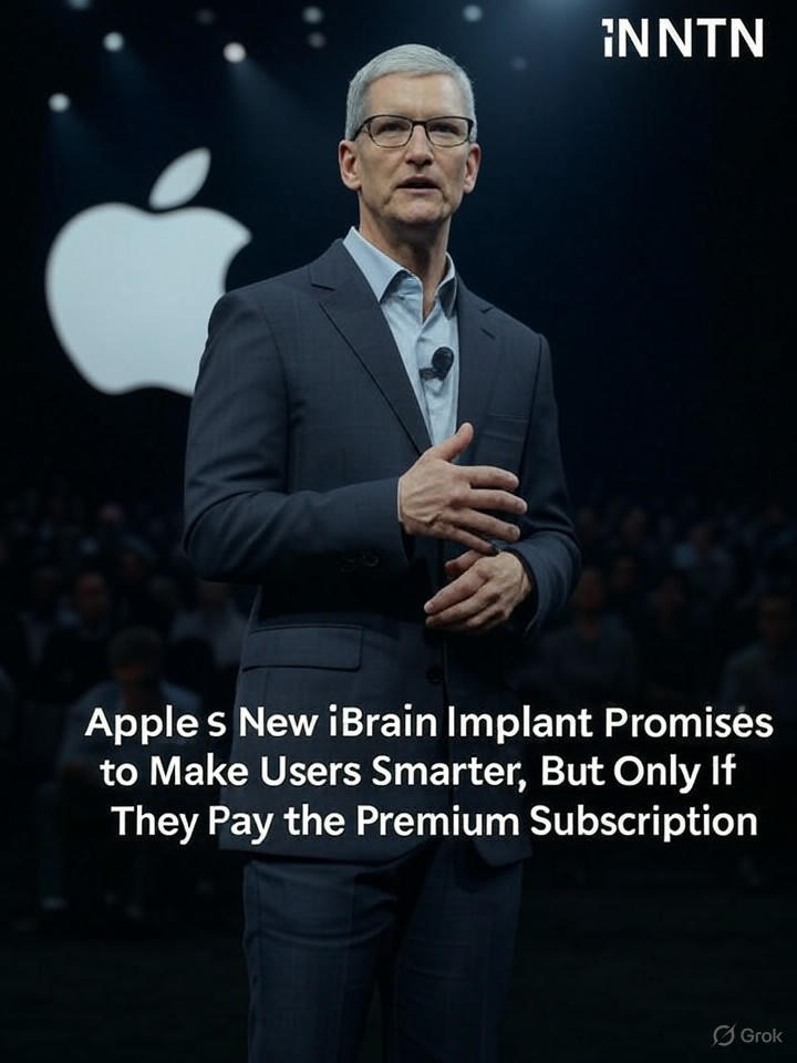 Image for Apple's New iBrain Implant Promises to Make Users Smarter, But Only If They Pay the Premium Subscription Image that is a representation of Apple's New iBrain Implant Promises to Make Users Smarter, But Only If They Pay the Premium Subscription